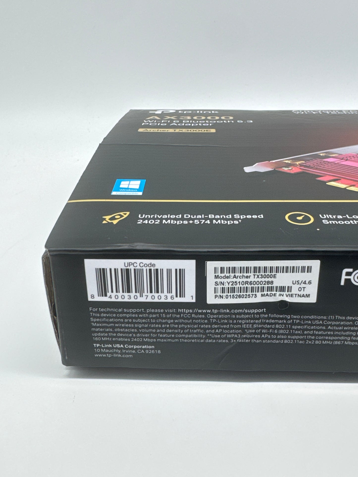 TP-Link AX300 TX3000E PCI WiFi + Bluetooth Card Black