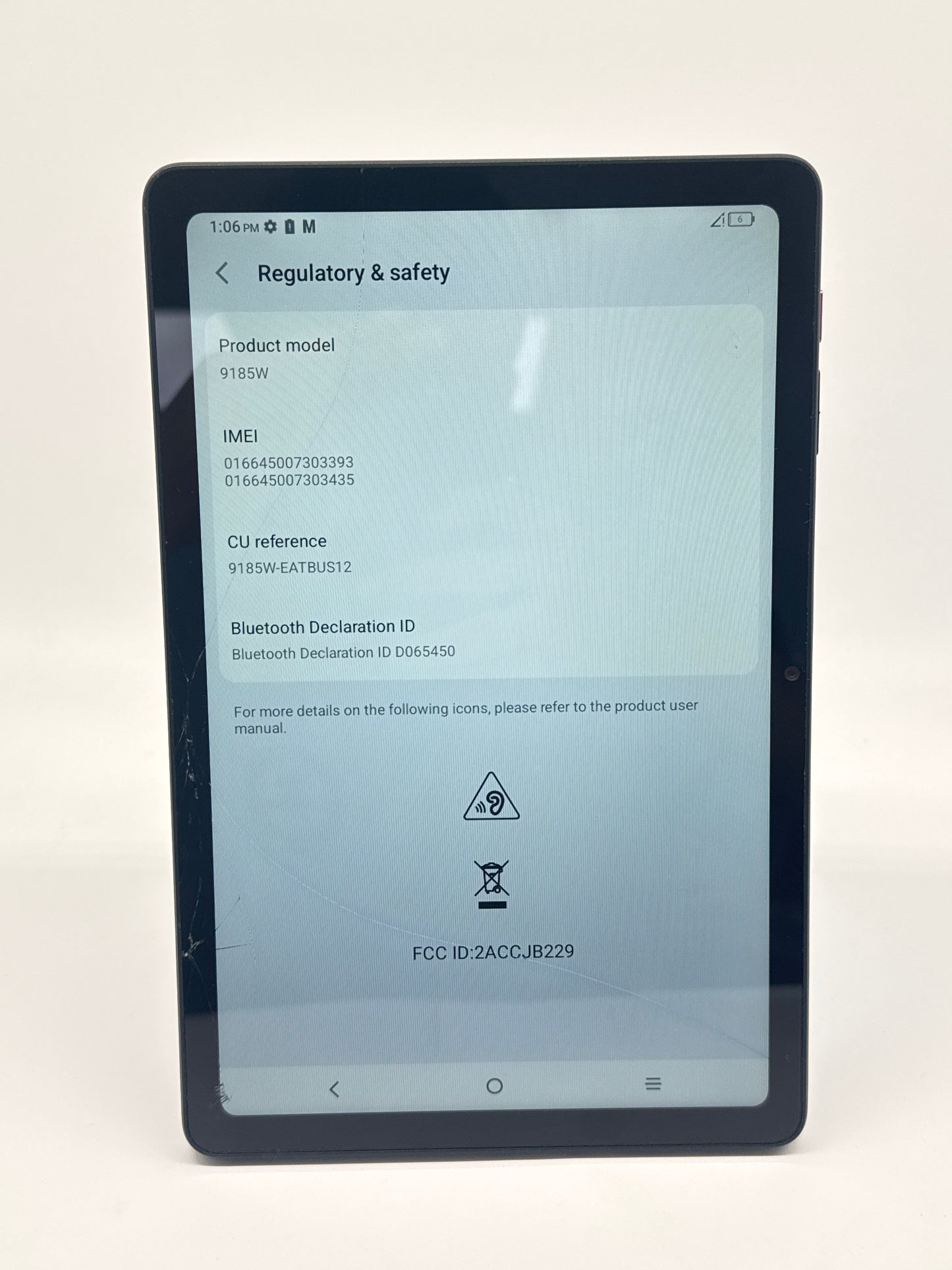 T-Mobile Revvel Tablet 4JEX 64GB Black WiFi Broken Screen