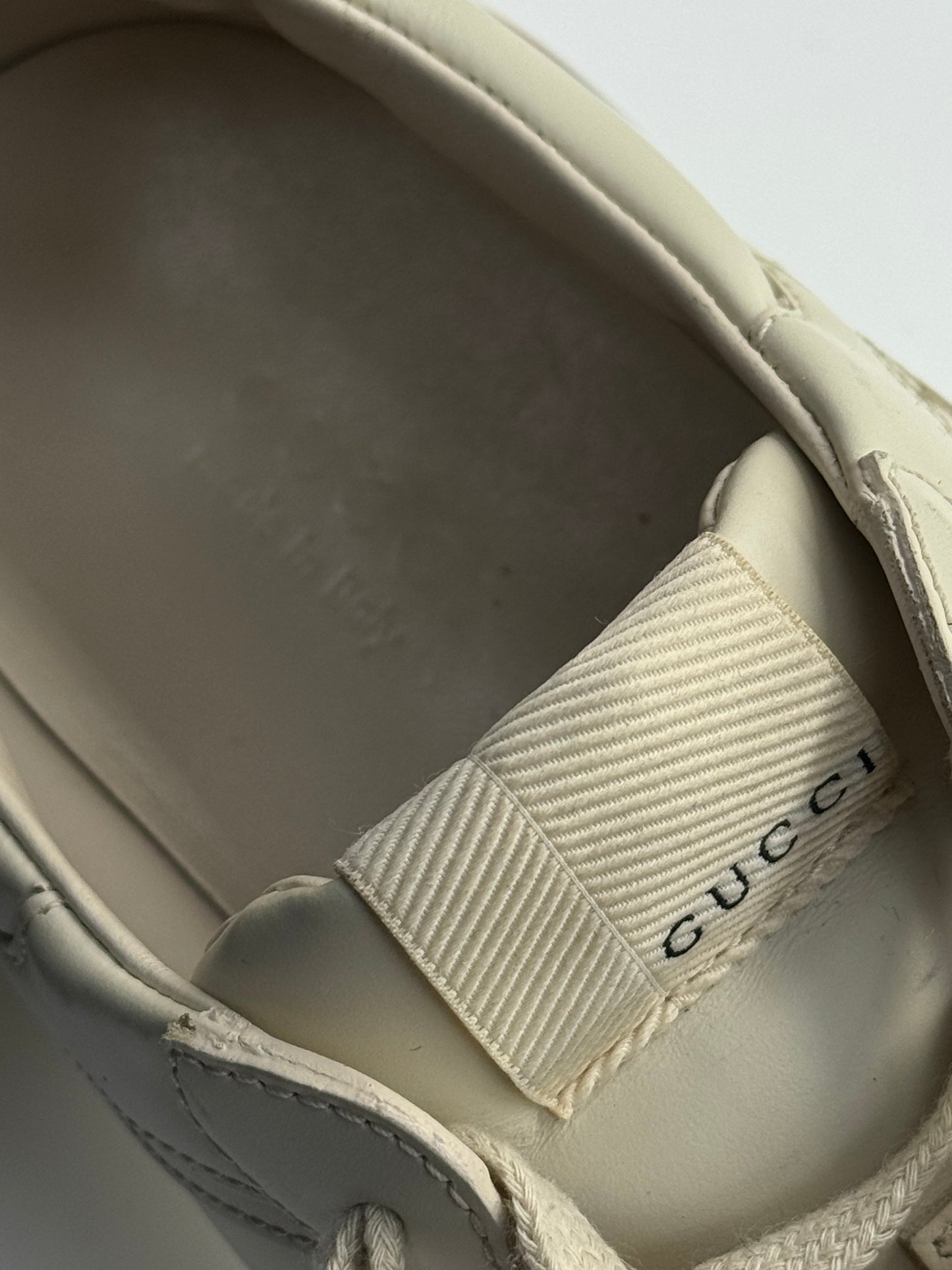 Gucci Rhyton Vintage Logo Sneakers Ivory Leather Chunky Designer Shoes