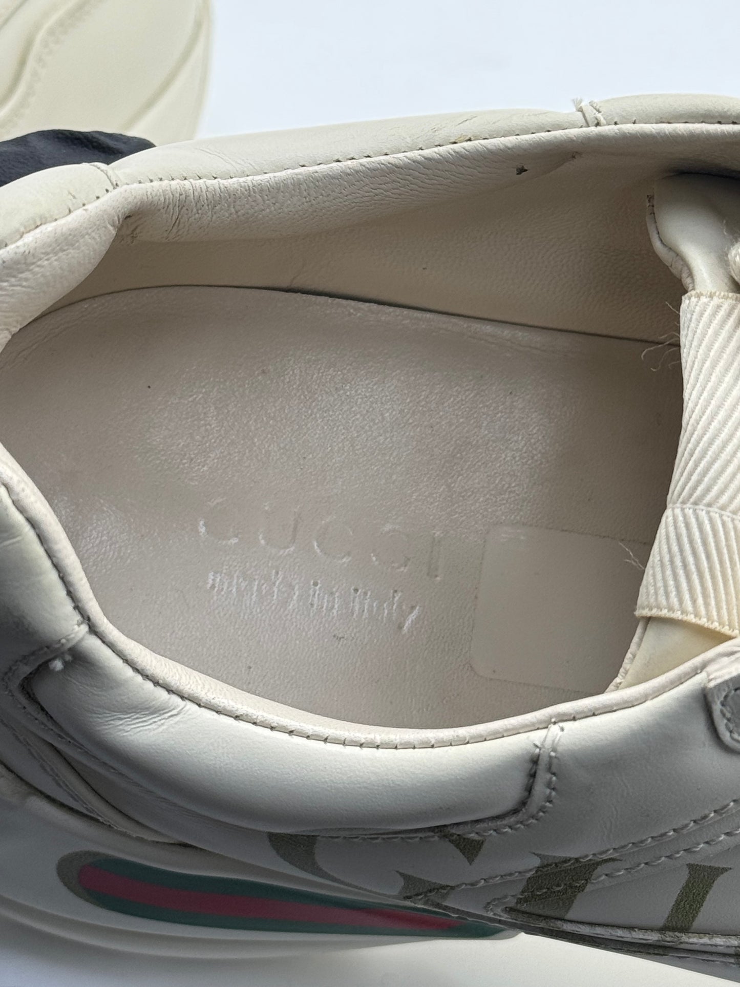 Gucci Rhyton Vintage Logo Sneakers Ivory Leather Chunky Designer Shoes