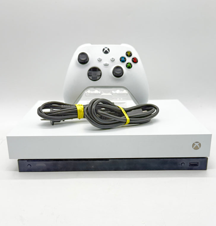 Microsoft Xbox One X 1TB Console White w/ Controllers - Damaged Case
