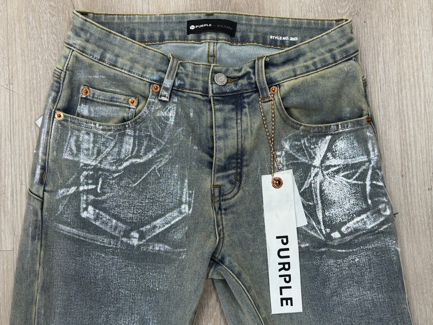 Purple Brand X-Ray Low Rise Slim Leg Jeans Reinforced Belt Loops Men's Denim Pants