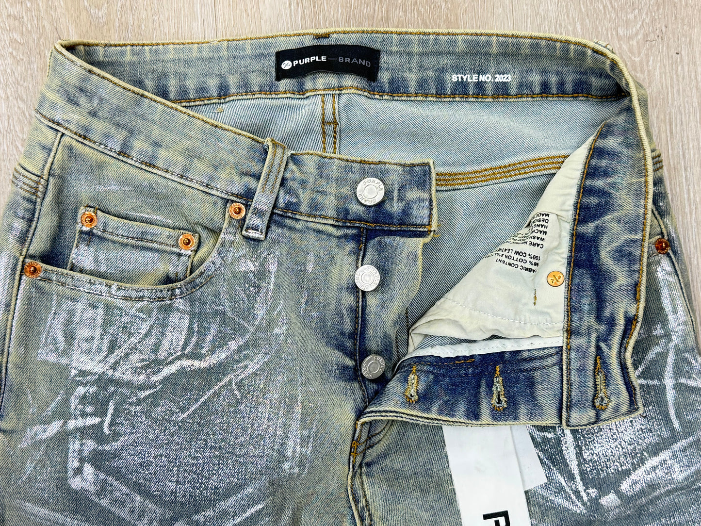 Purple Brand X-Ray Low Rise Slim Leg Jeans Reinforced Belt Loops Men's Denim Pants