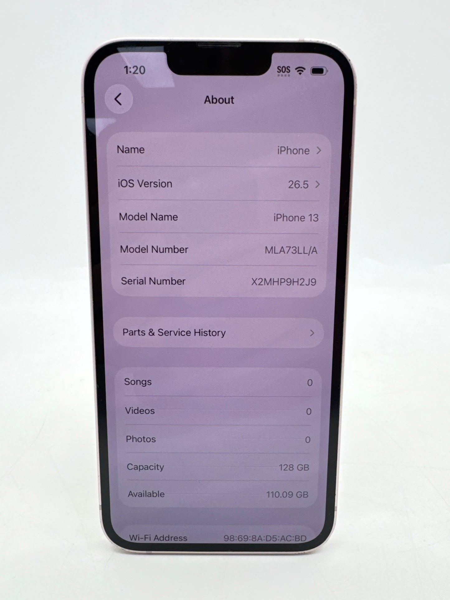 Apple iPhone 13 A2482 128GB Pink Unlocked Service Battery Clean IMEI