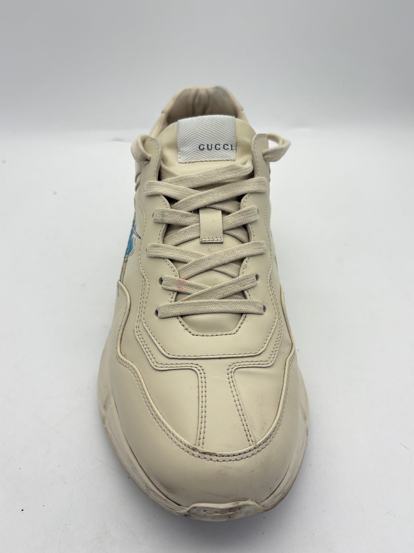 Gucci Rhyton Disney Donald Duck Flash Shoes Men's Luxury Shoes White Used With Box