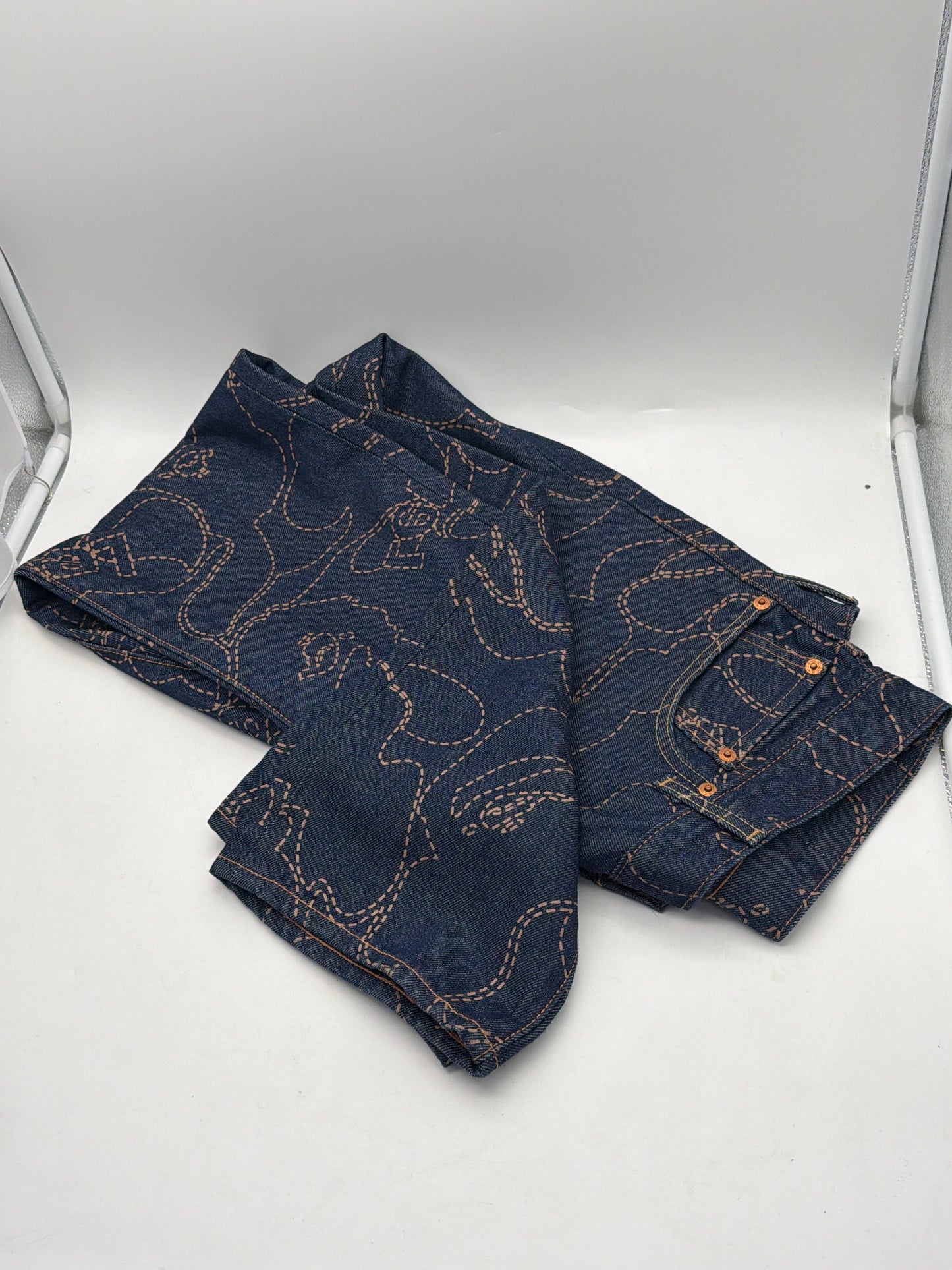 Levi’s x A Bathing Ape BAPE 501 '93 Camo Jeans Indigo Blue W34 L32 Pre-Owned Excellent