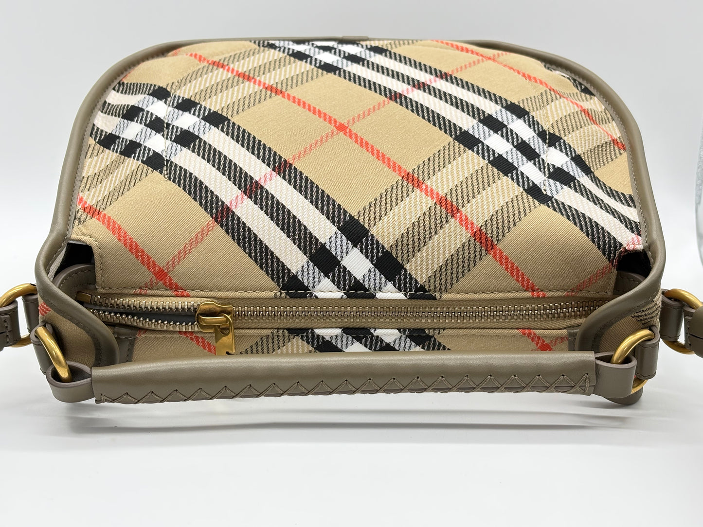 Burberry Small B Clip Messenger Shoulder Bag Sand New Without Tags