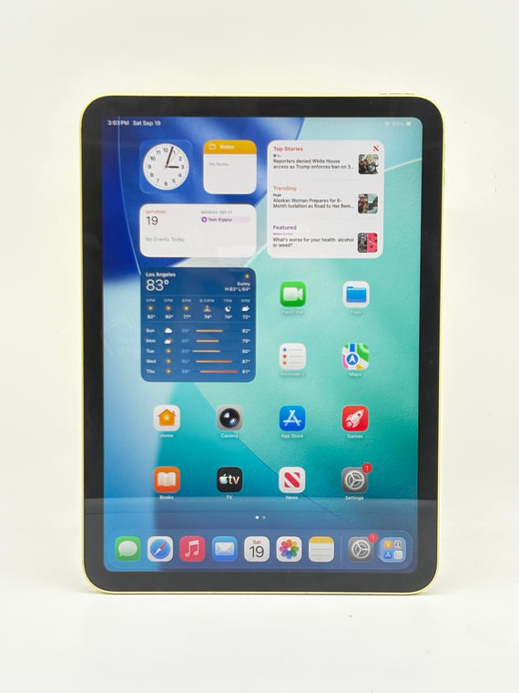 Verizon Apple iPad (11th Gen) A16 A3355 (2025) 128GB Yellow WiFi + Cellular 100% BH
