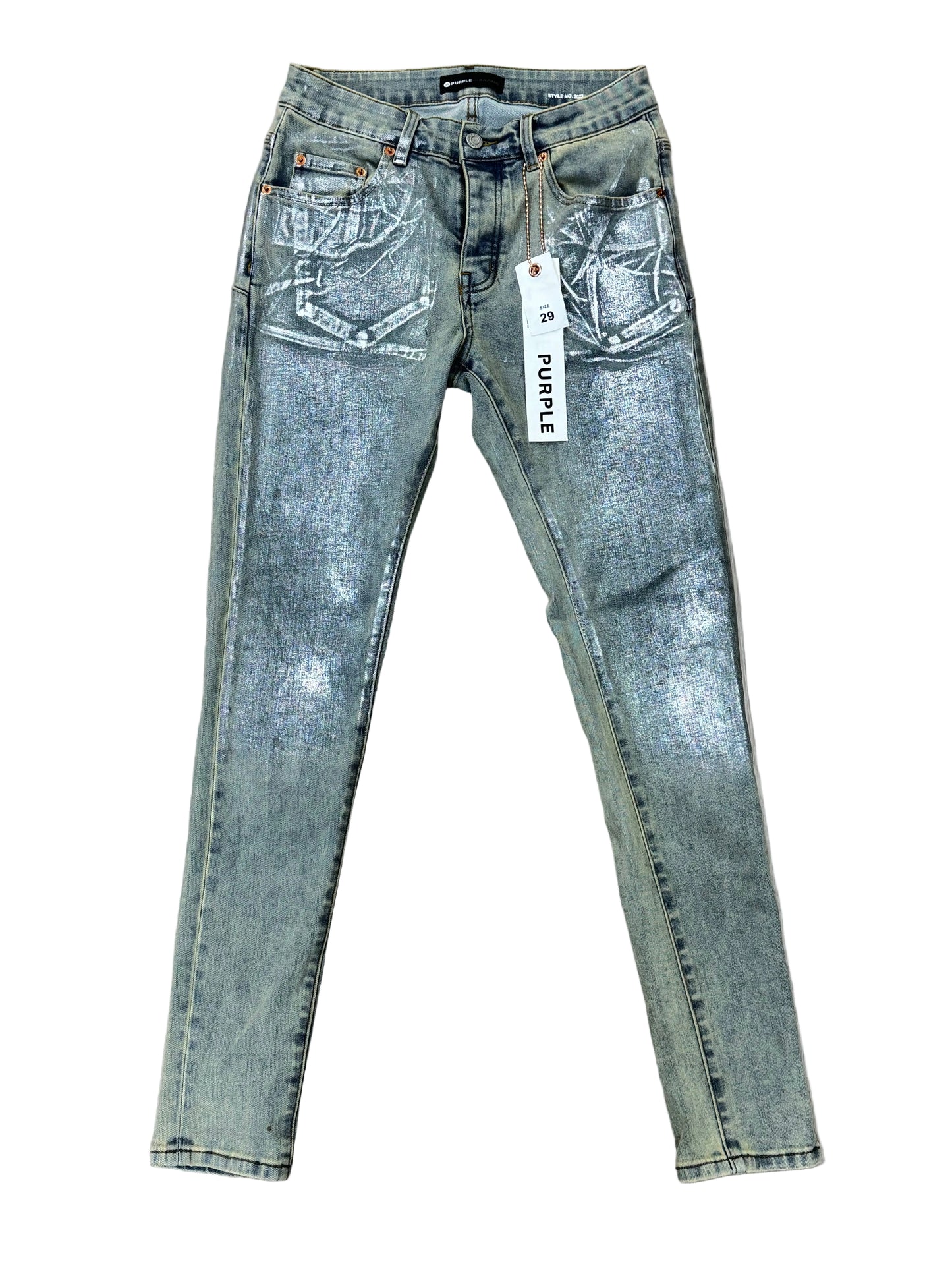 Purple Brand X-Ray Low Rise Slim Leg Jeans Reinforced Belt Loops Men's Denim Pants