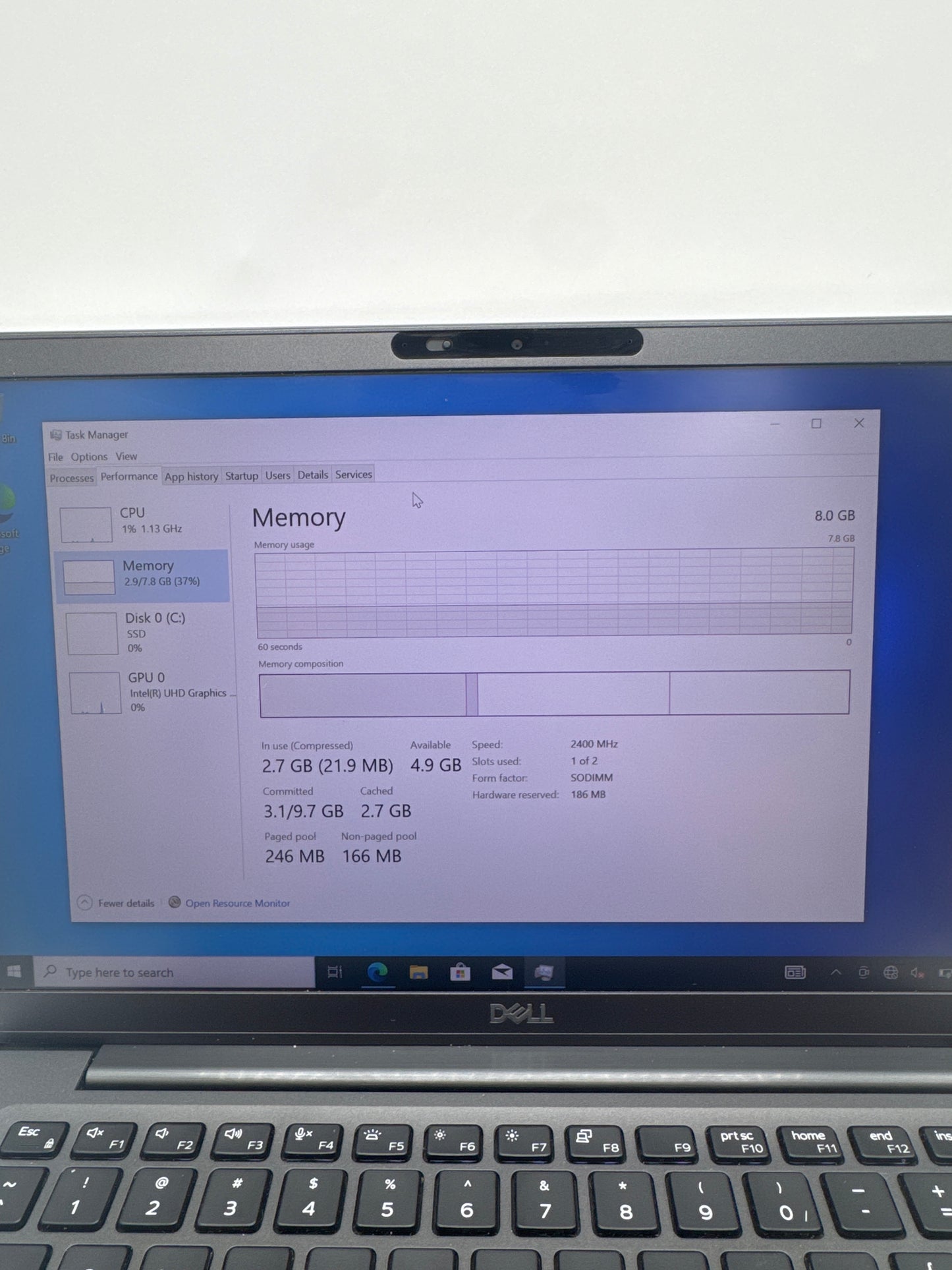 Dell Latitude 7400 14-inch Laptop Core i5-8365U 1.9Ghz 8GB RAM 256GB SSD Black