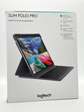 Logitech Slim Folio Pro YR0070 Backlit Keyboard Case for iPad Pro Black Open Box image 1