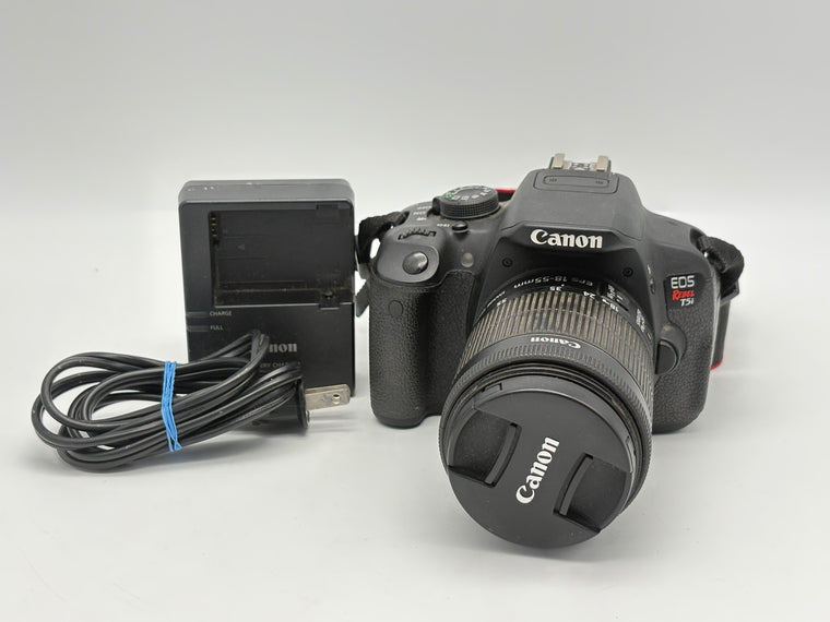 Canon EOS Rebel T5i 18MP DSLR Camera Black w/ EF-S 18-55mm Lens