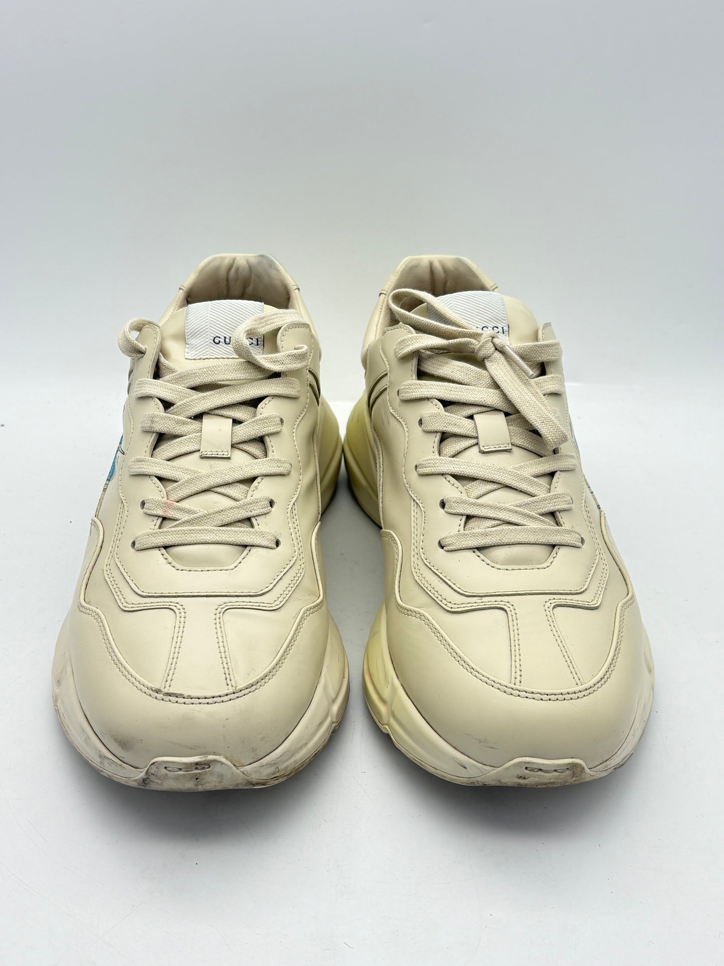 Gucci Rhyton Disney Donald Duck Flash Shoes Men's Luxury Shoes White Used With Box