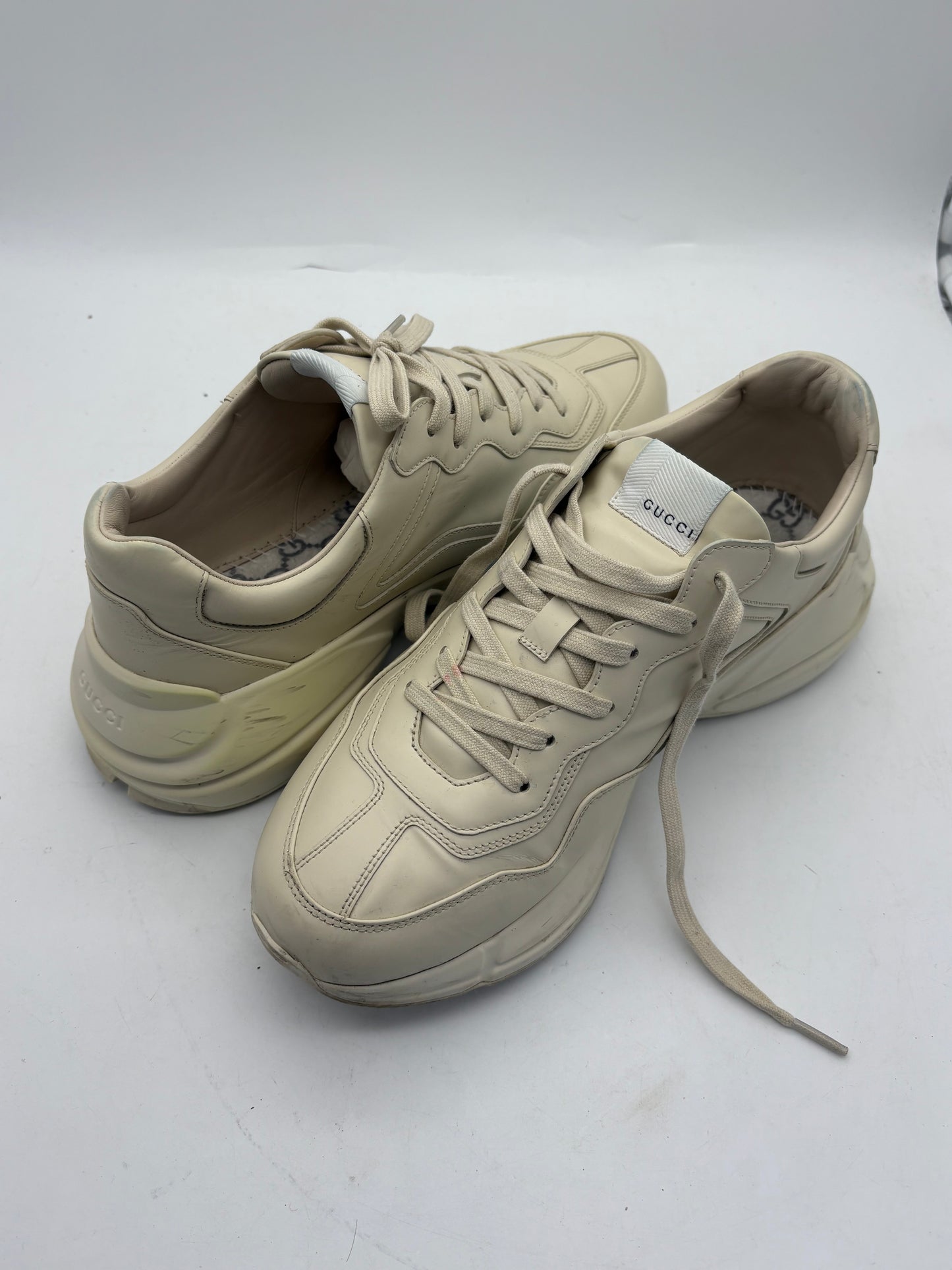 Gucci Rhyton Disney Donald Duck Flash Shoes Men's Luxury Shoes White Used With Box