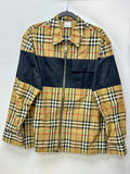Burberry Contrast Panel Check Zip Cotton Shirt Jacket Beige Nova Check 100% Cotton image 1