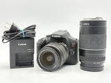 Canon EOS Rebel T7 24.1MP DSLR Camera Black w/ 18-55mm & 75-300mm Lenses image 1