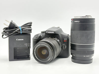 Canon EOS Rebel T7 24.1MP DSLR Camera Black w/ 18-55mm & 75-300mm Lenses