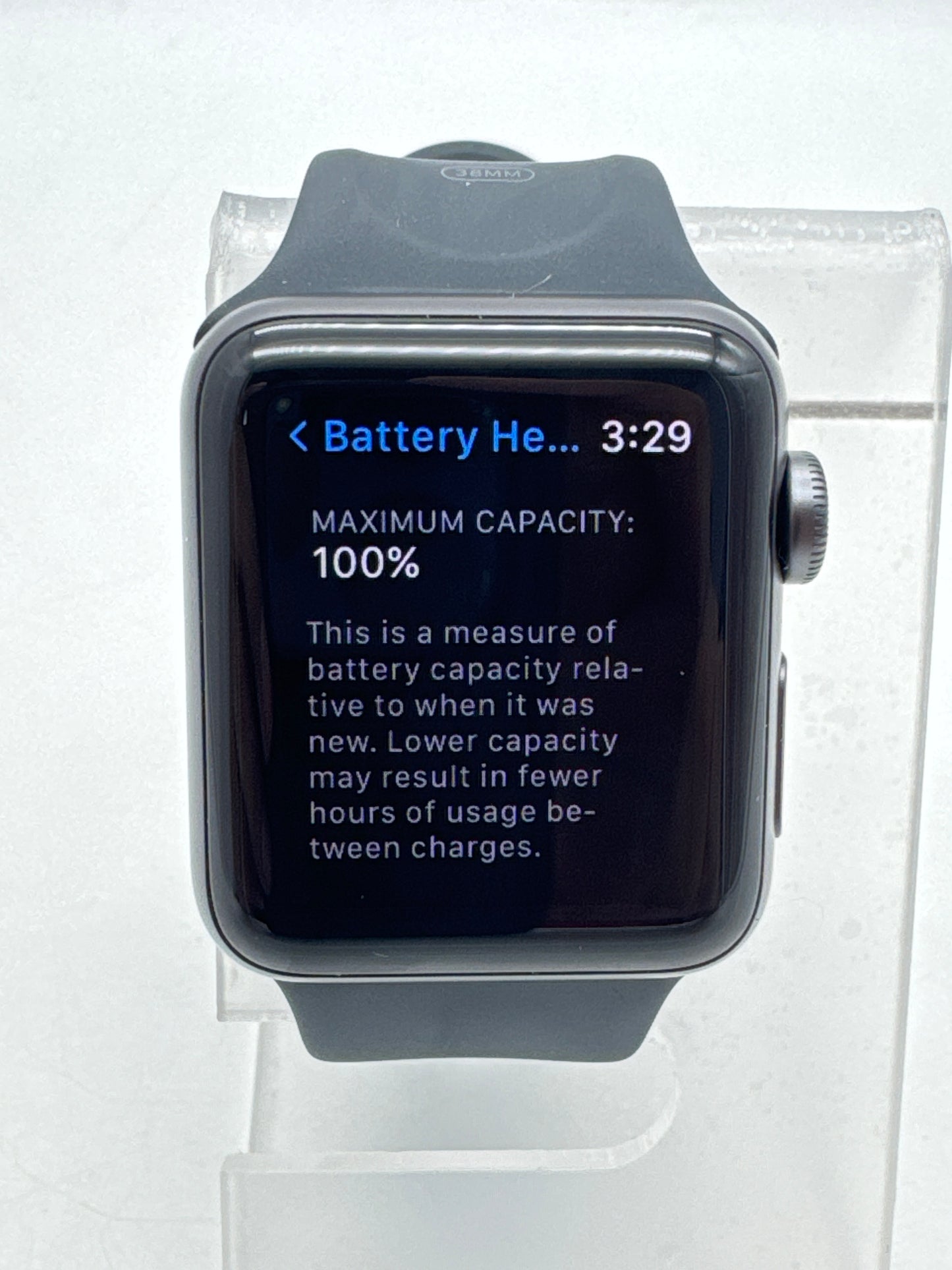 Apple Watch Series 3 A1858 GPS 38mm 8GB Space Gray Sport Band Used With Box