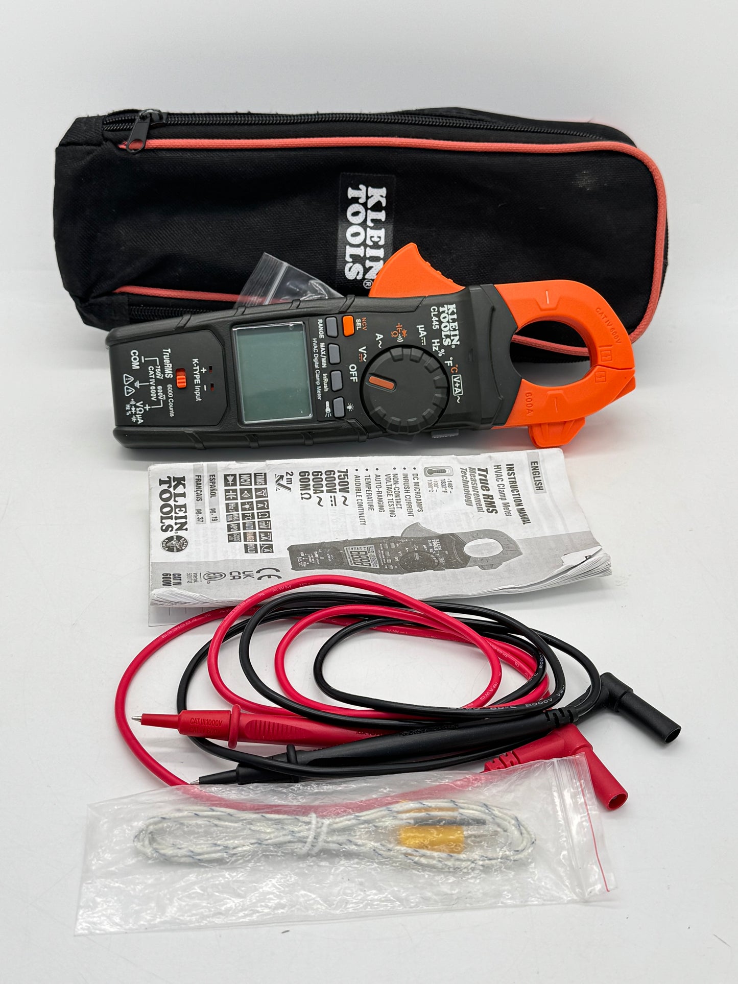 Klein Tools HVAC Clamp Meter Digital Multimeter Black Used With Box