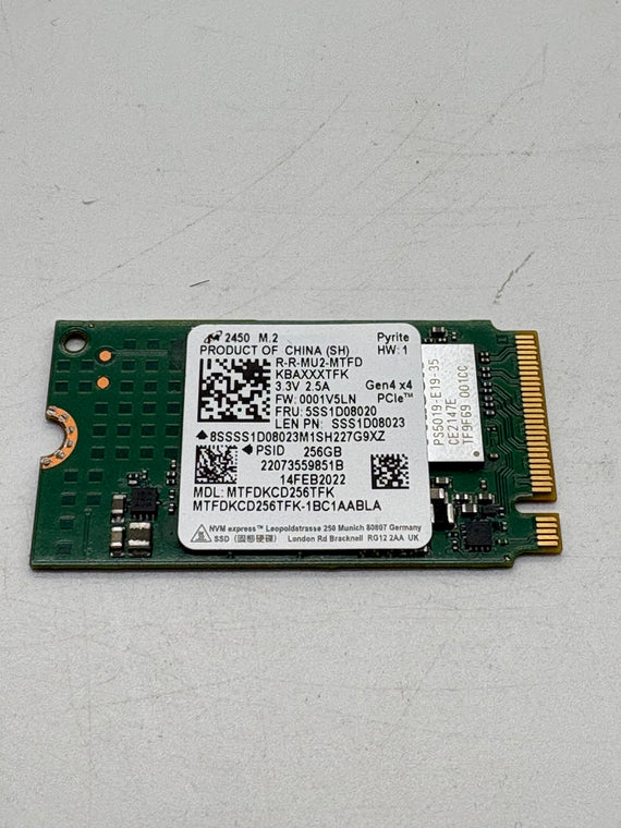Micron 2450 256GB PCIe Gen4 NVMe SSD Used