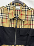 Burberry Contrast Panel Check Zip Cotton Shirt Jacket Beige Nova Check 100% Cotton image 3