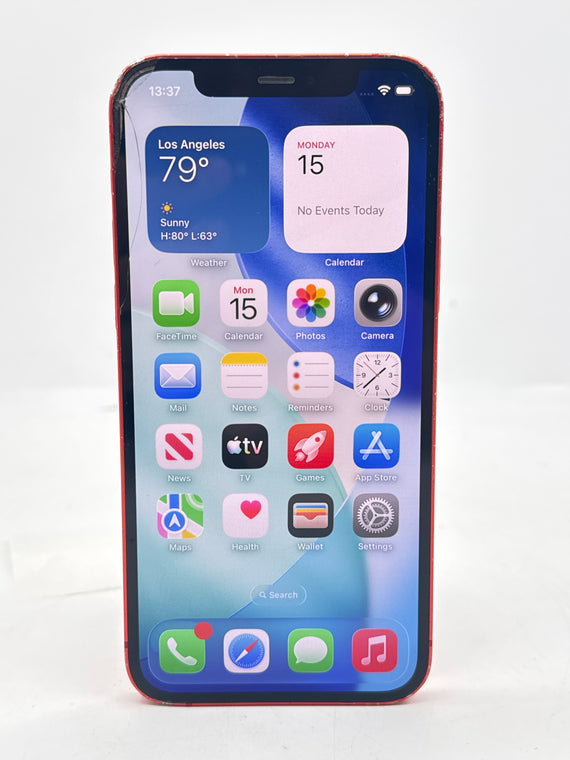 Apple iPhone 12 6.1" A2172 Red 128GB Unlocked Cracked Screen - Service Battery