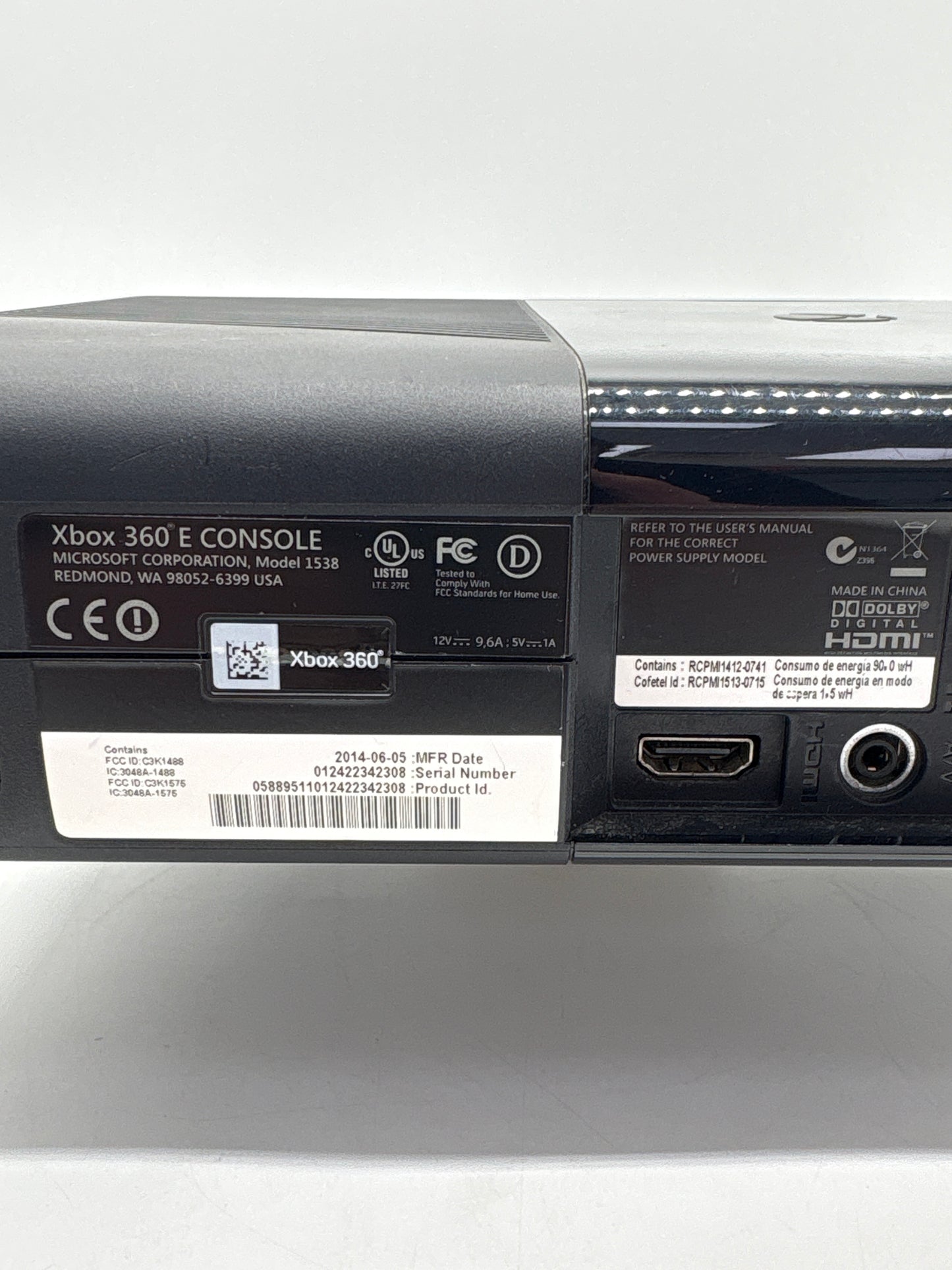 Microsoft Xbox 360 E Model 1538 Video Game Console w/ Power & HDMI Cables