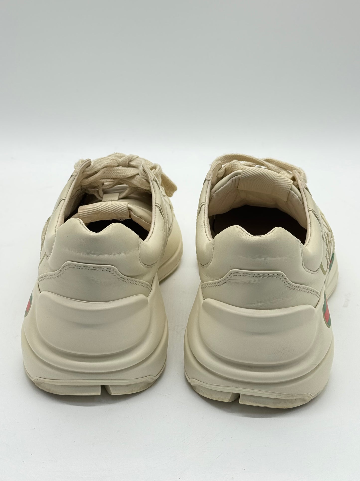Gucci Rhyton Vintage Logo Sneakers Ivory Leather Chunky Designer Shoes