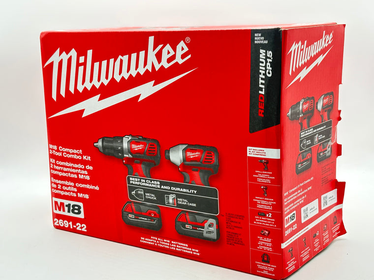 Milwaukee 2691-22 M18 Combo Kit Drill + Impact Driver New In Box