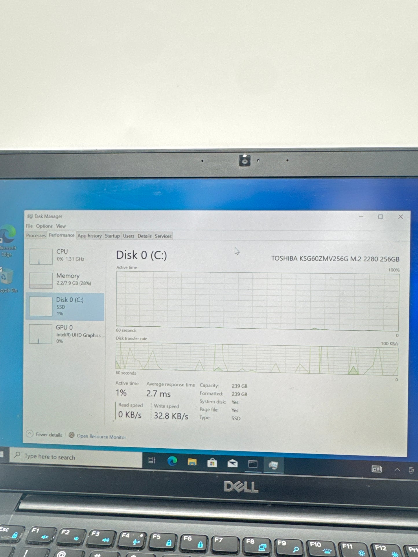 Dell Latitude 7490 14-inch Core i5-8350U 1.9Ghz 8GB RAM 256GB Black