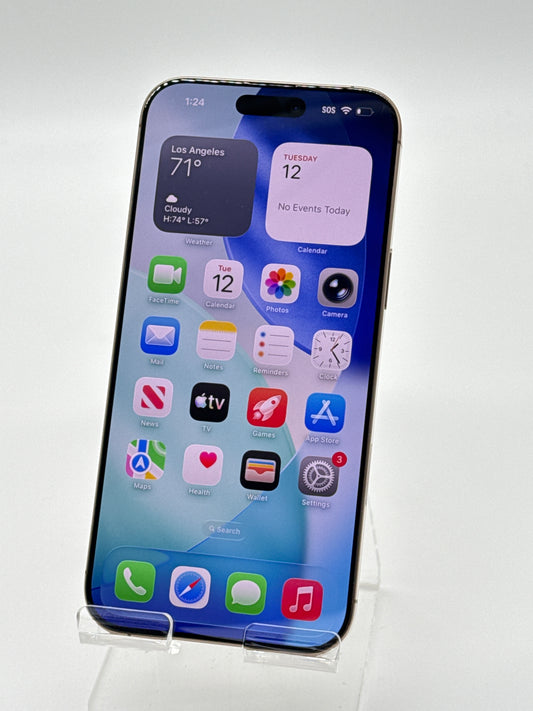 AT&T Apple iPhone 16 Pro Max A3084 256GB Desert Titanium 92% BH - Face ID Issue