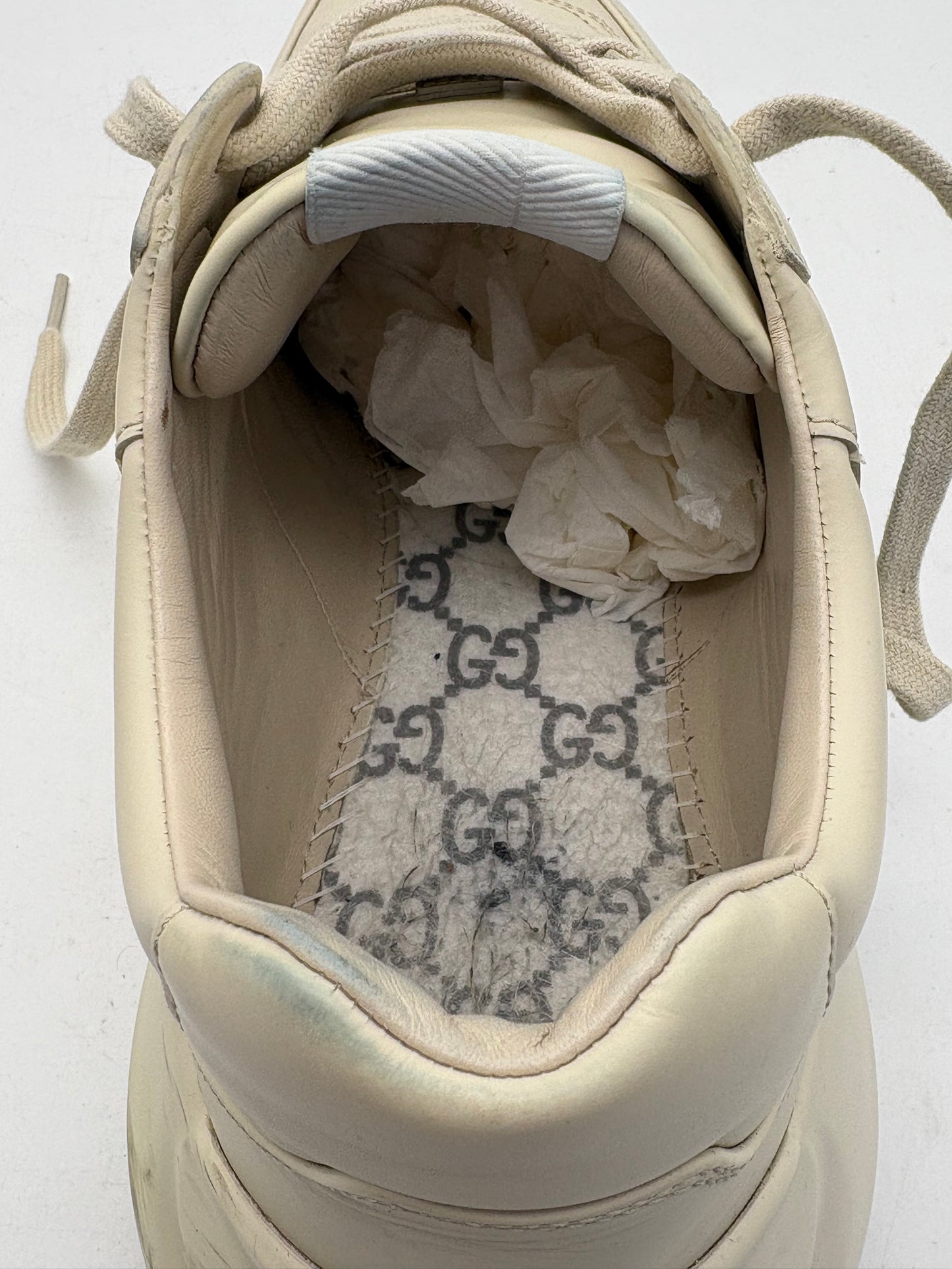 Gucci Rhyton Disney Donald Duck Flash Shoes Men's Luxury Shoes White Used With Box
