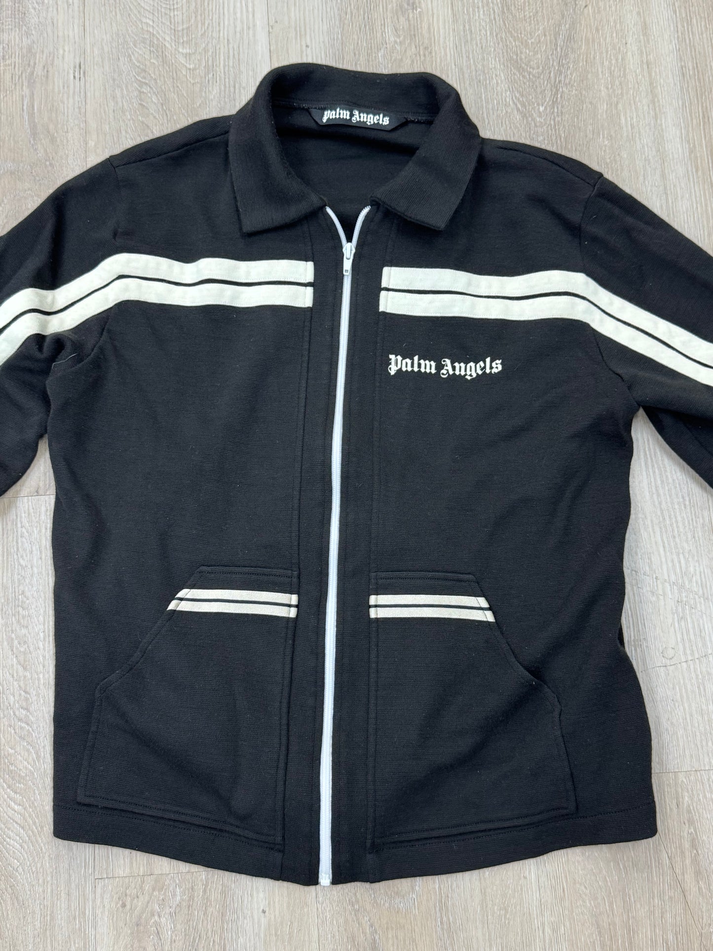 Palm Angels Shirt Collar Jacket Size XXL Black Full Zip