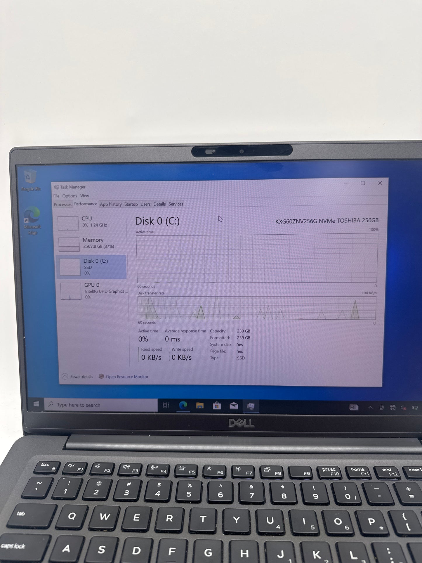 Dell Latitude 7400 14-inch Laptop Core i5-8365U 1.9Ghz 8GB RAM 256GB SSD Black