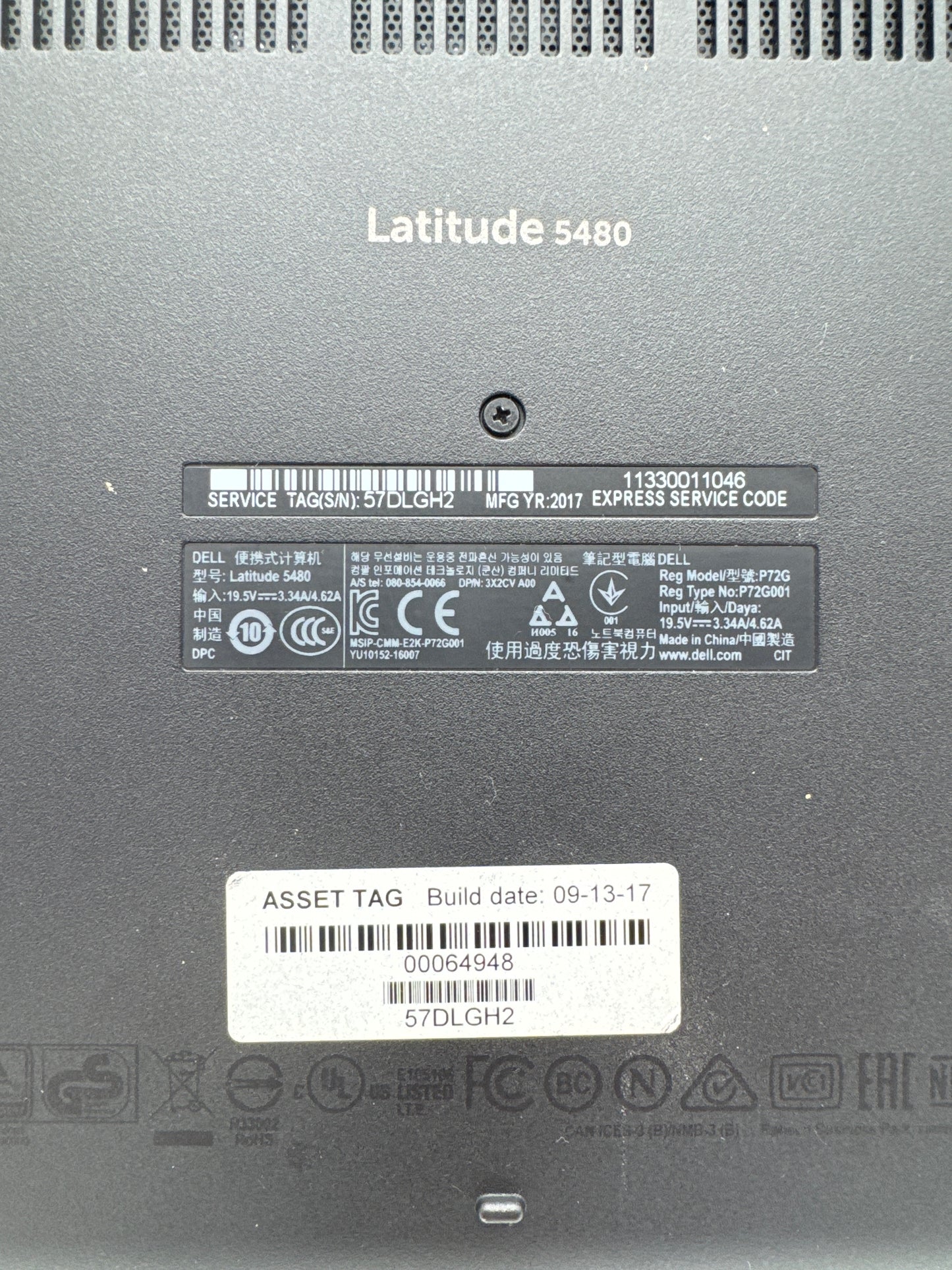Dell Latitude 5480 14-inch Laptop Core i3-7100U 2.4Ghz 8GB 256GB Black