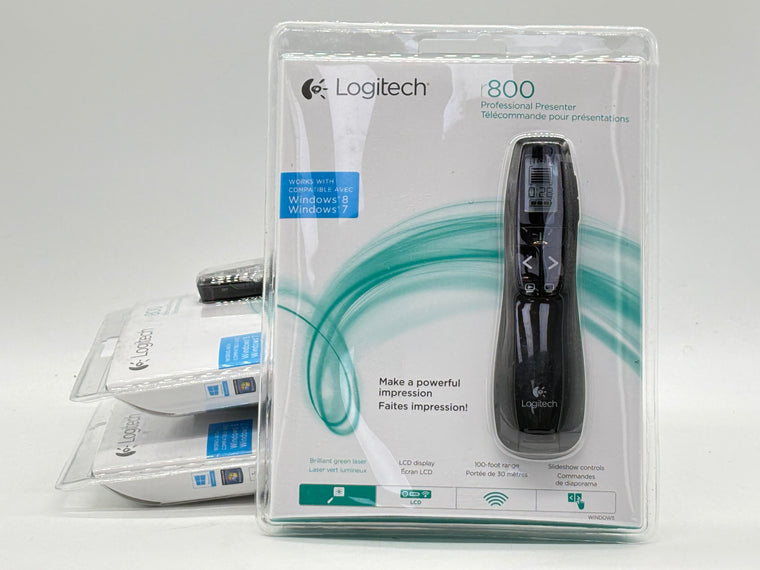 Logitech R800 910-001350 Professional Presenter Green Laser Remote Black New
