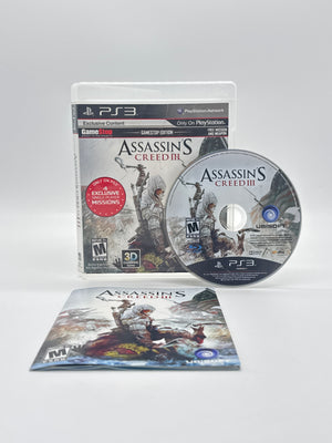 Assassin's Creed III (Sony PlayStation 3, 2012) PS3 w/ Manual