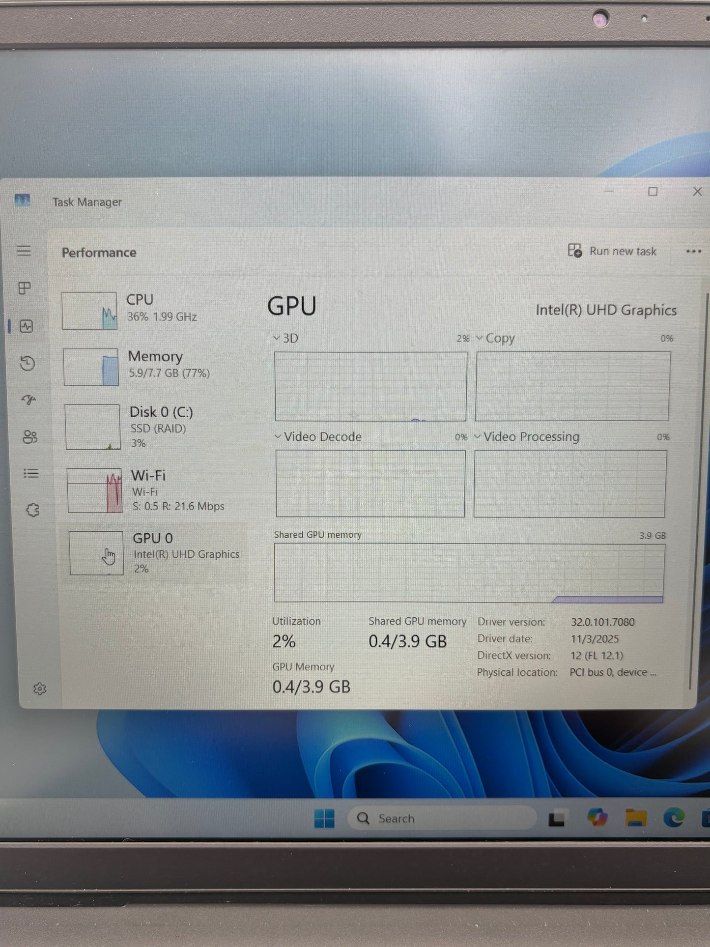 Dell Inspiron 15 3511 15" Core i3 11th Gen 8GB RAM 128GB SSD Black Laptop