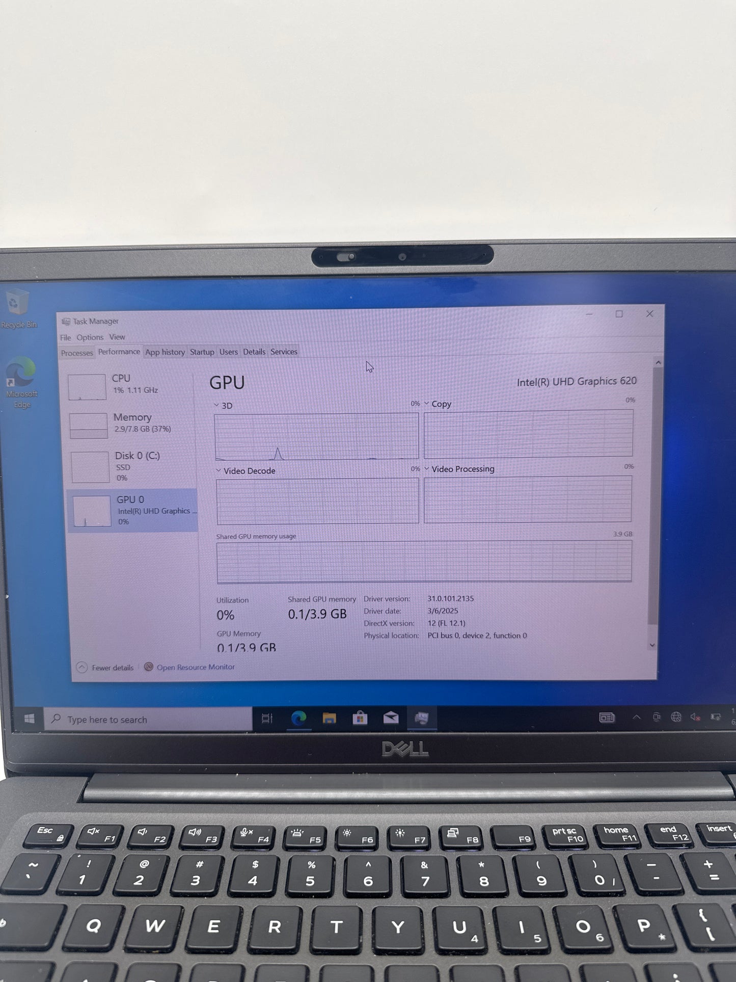 Dell Latitude 7400 14-inch Laptop Core i5-8365U 1.9Ghz 8GB RAM 256GB SSD Black