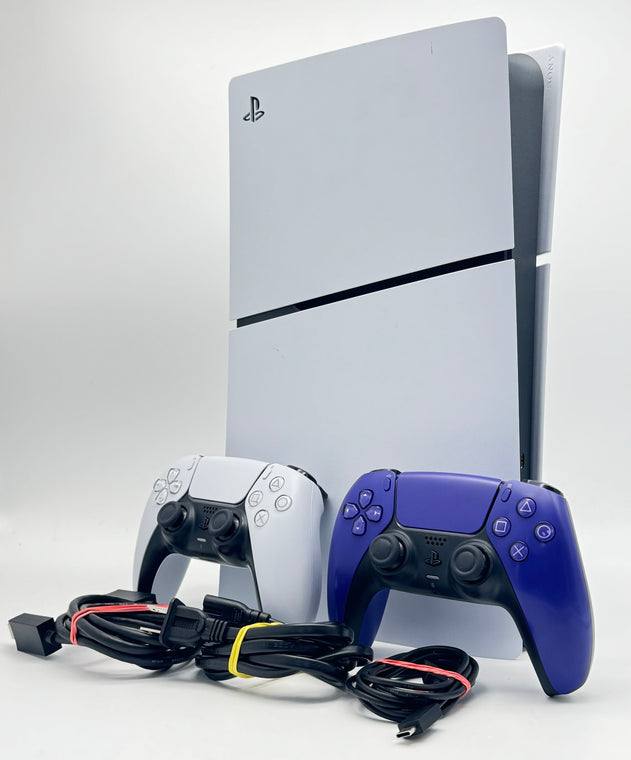 Sony PlayStation 5 Slim CFI-2115 825GB White Digital w/ 2 Controllers Used