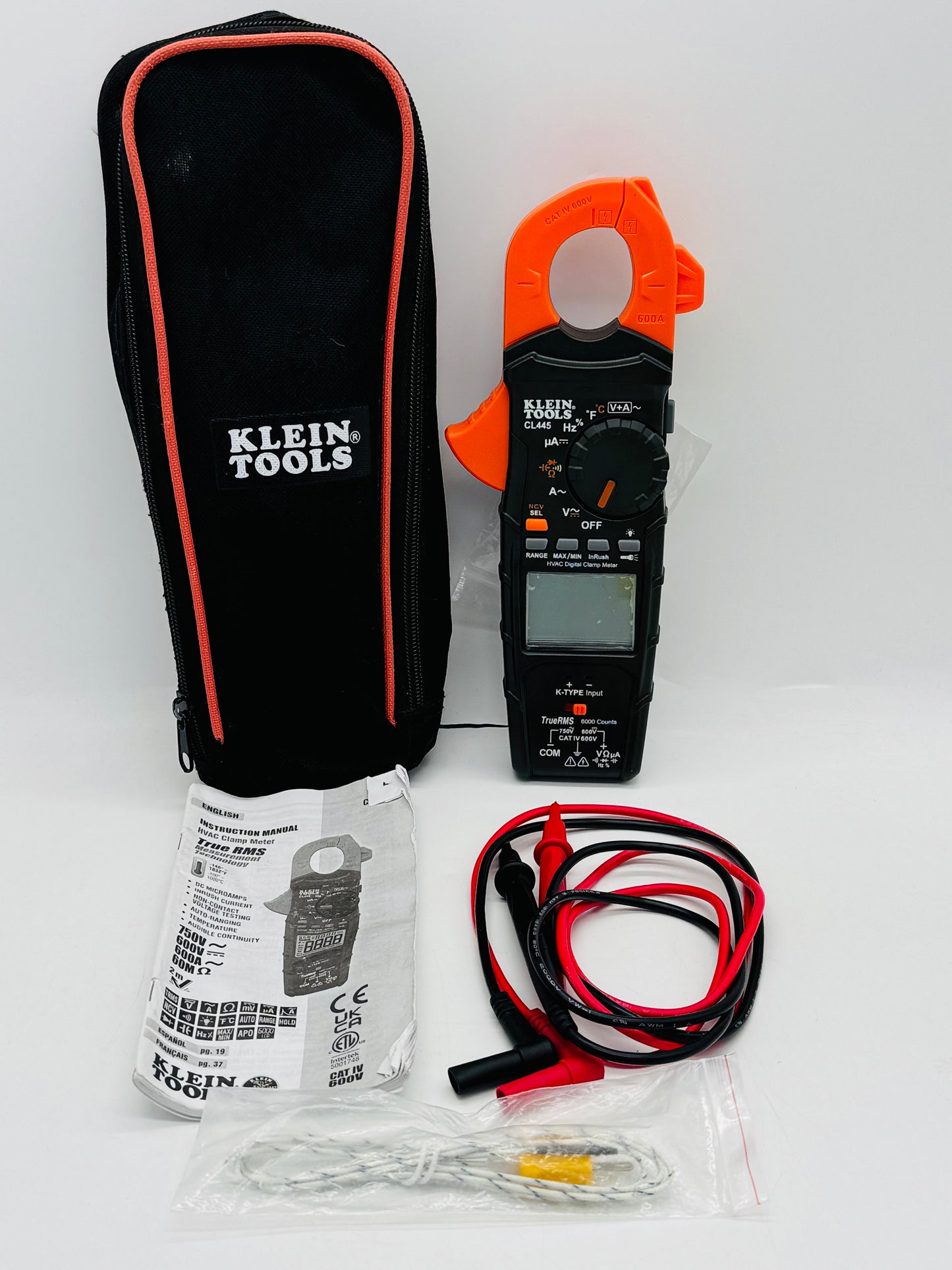 Klein Tools HVAC Clamp Meter Digital Multimeter Black Used With Box