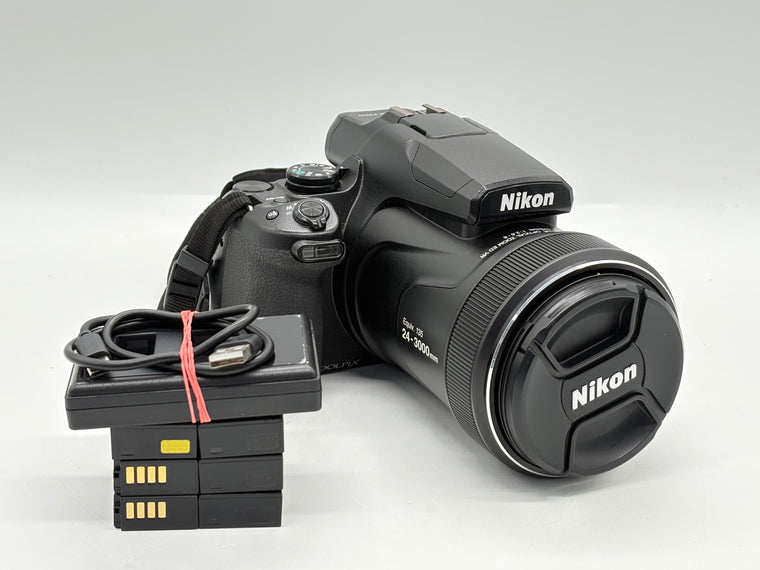 Nikon Coolpix P1000 16MP 125x Optical Zoom 4K Digital Camera Black W/6 Batteries & Charger