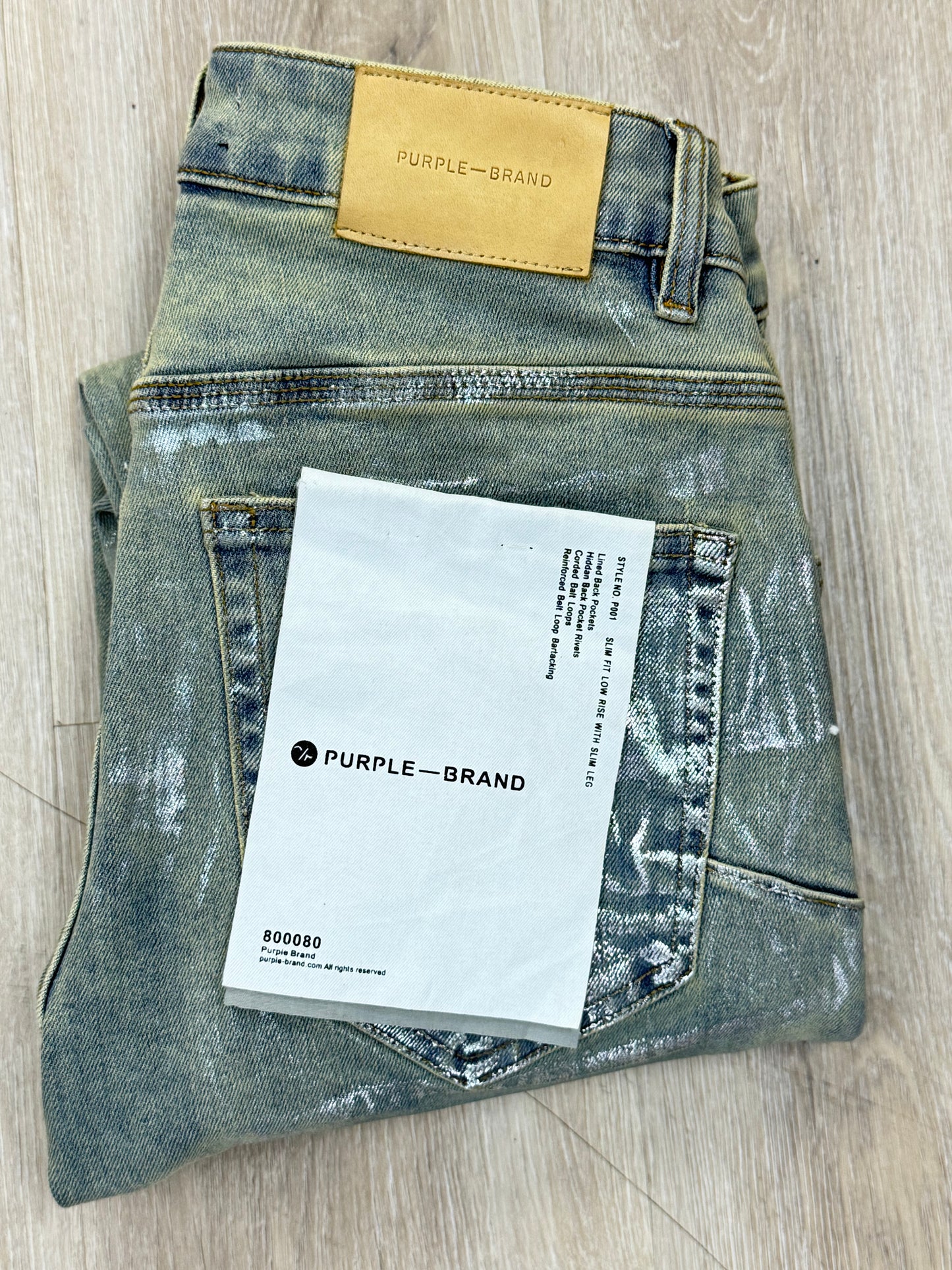 Purple Brand X-Ray Low Rise Slim Leg Jeans Reinforced Belt Loops Men's Denim Pants