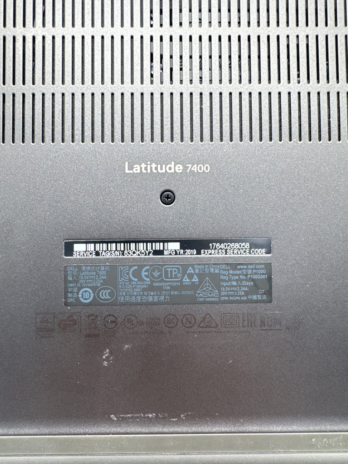 Dell Latitude 7400 14" Core i5-8365U 1.6Ghz 8GB RAM 256GB Black