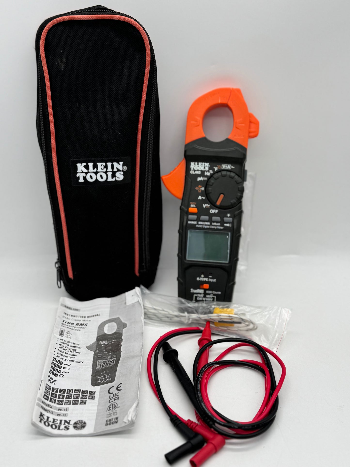 Klein Tools HVAC Clamp Meter Digital Multimeter Black Used With Box