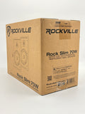 Pair Rockville RockSlim 70W White 5.25" 70v Commercial Restaurant Wall Speakers image 1