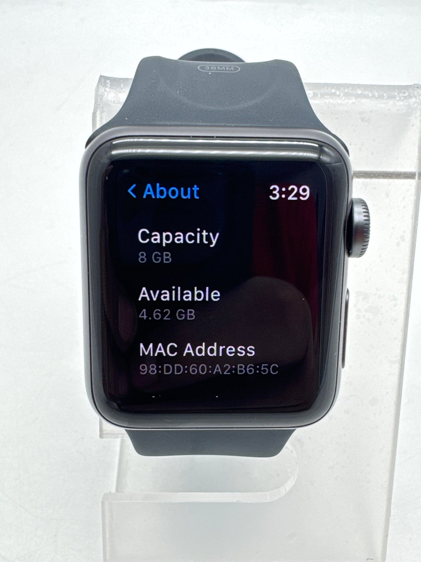 Apple Watch Series 3 A1858 GPS 38mm 8GB Space Gray Sport Band Used With Box
