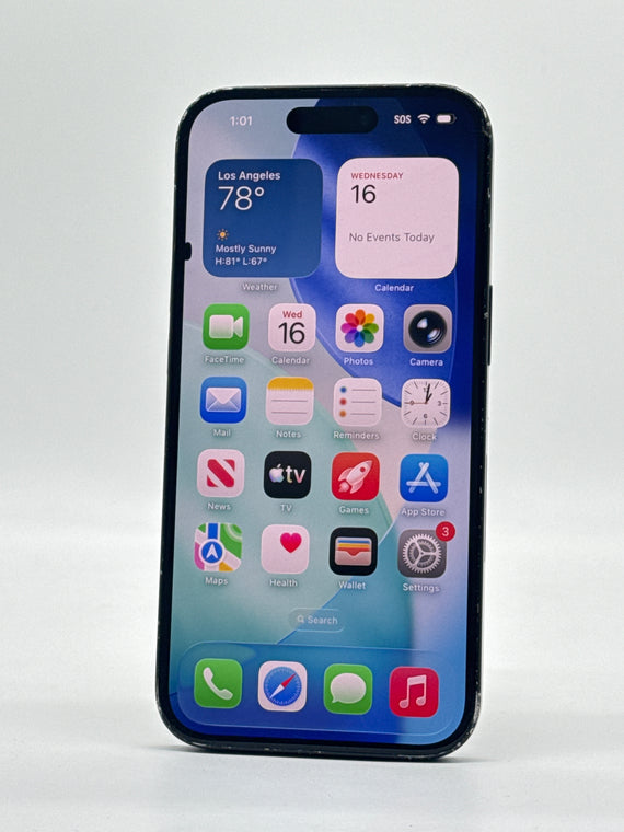 T-Mobile Apple iPhone 15 A2846 128GB Black 89% BH - Cracked Read!