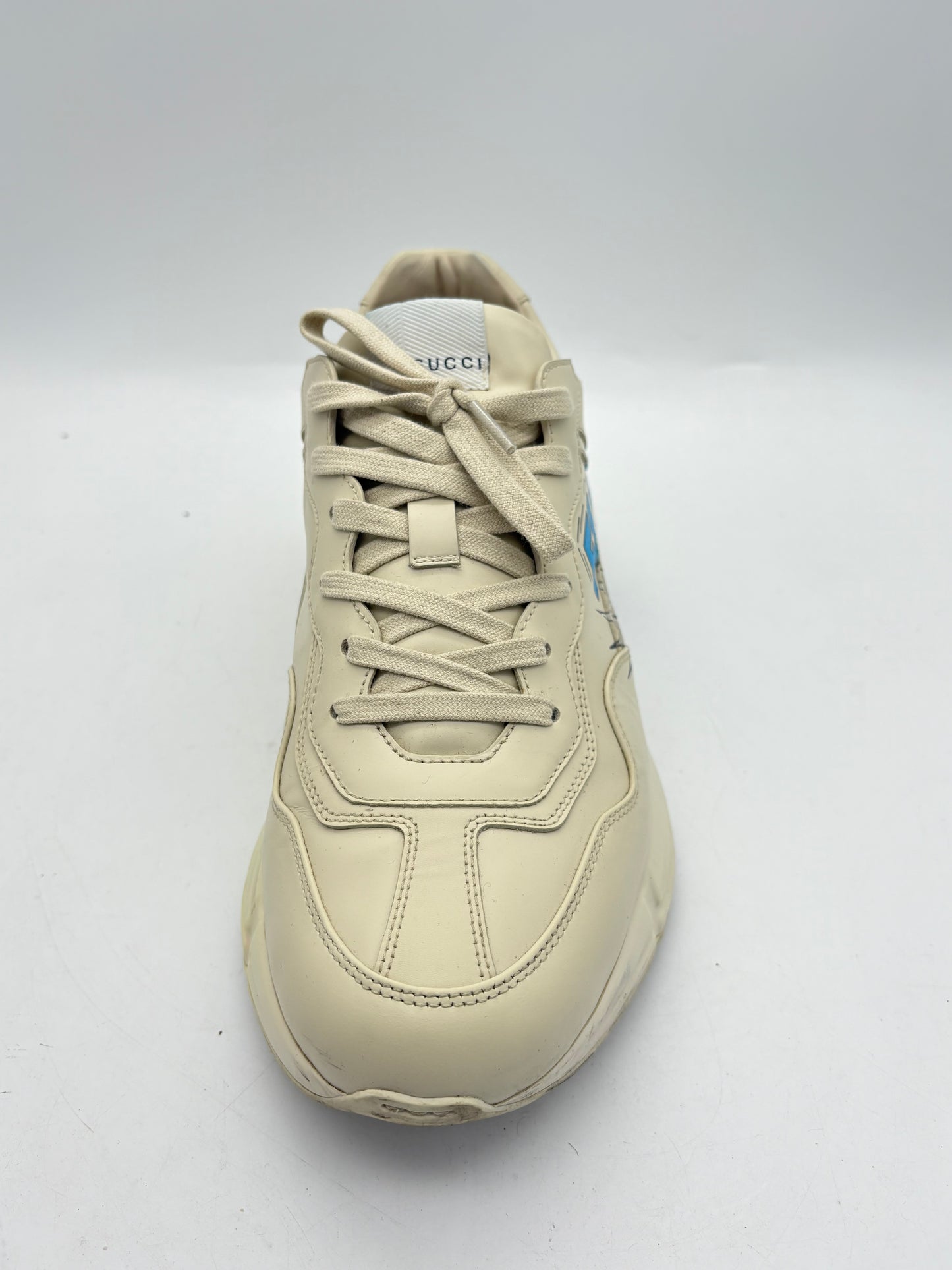 Gucci Rhyton Disney Donald Duck Flash Shoes Men's Luxury Shoes White Used With Box