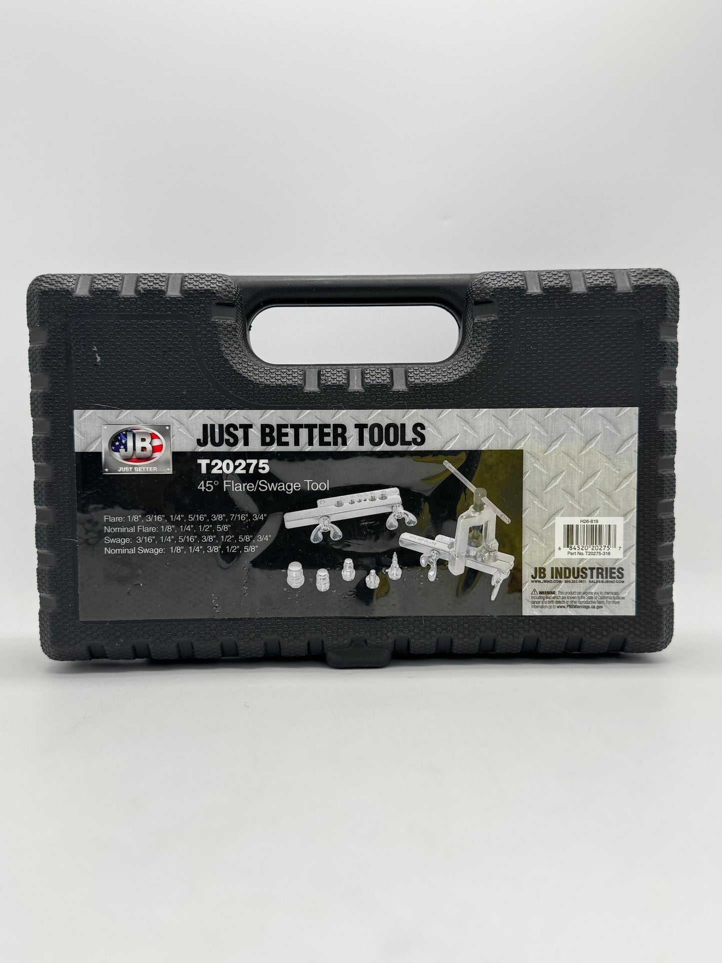 JB Industries T20275 40 Degree Flare Swage Tool Kit Black w/ Box Used